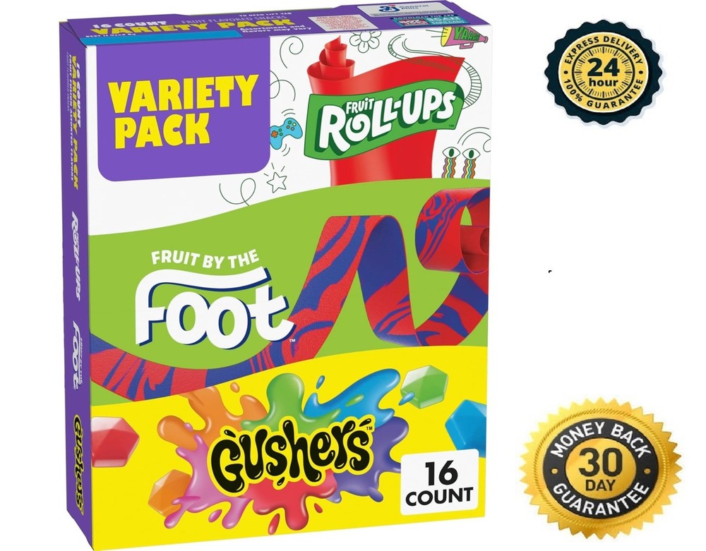 Variety Pack – Fruit by the Foot, Fruit Roll-Ups, Gushers, Fruit Flavored Snacks