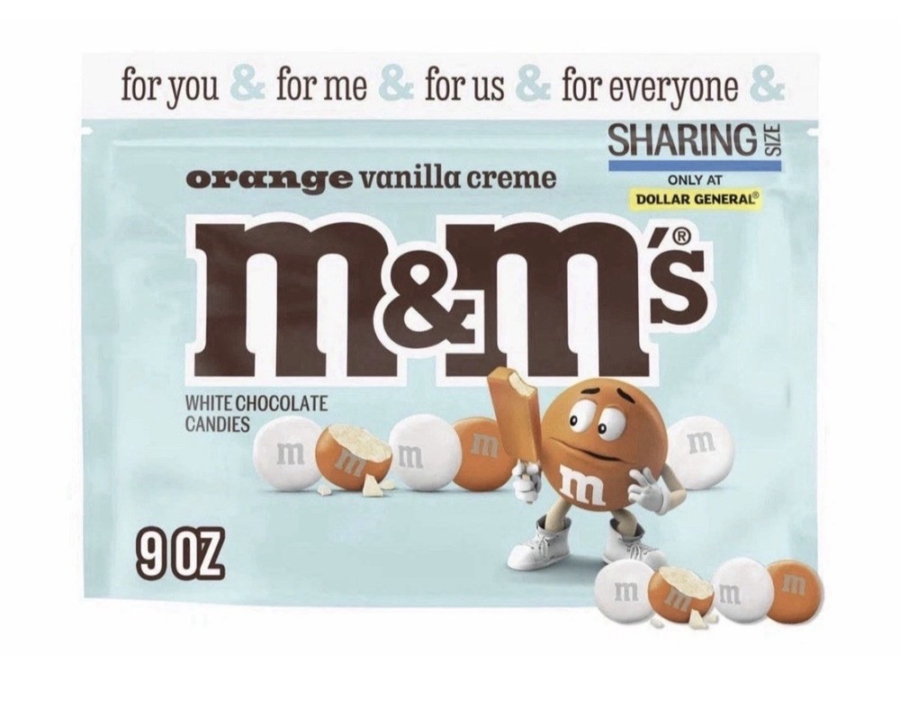 M&M’S Orange Vanilla Crème White Chocolate Candy, Sharing Size, 9 oz