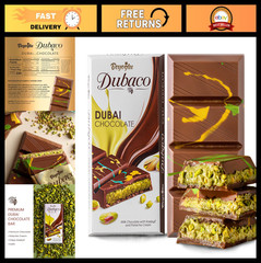Luxury Dubai Chocolate Bar with Pistachio Butter & Knafeh – 7.05 Oz, Premium Tre