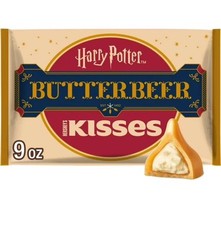 4 pkg Hershey’s Kisses 9 oz Harry Potter BUTTERBEER Gold Chocolate *BB 11/2025*