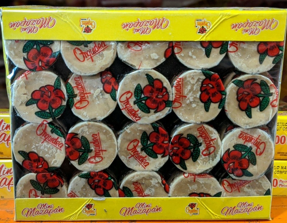 Mazapan Mini Orquidea Peanut Candy 100 Pcs.17oz each (5g) Mexican Candy Marzipan