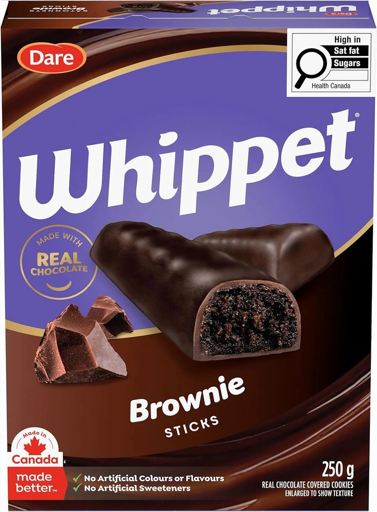 Dare Whippet Brownie Sticks Chocolate Dipped Peanut Free 250g (8.8 oz)