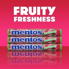 Chewy Mint Candy Roll, Strawberry, Non Melting, Party,15 Count (Pack of 1)