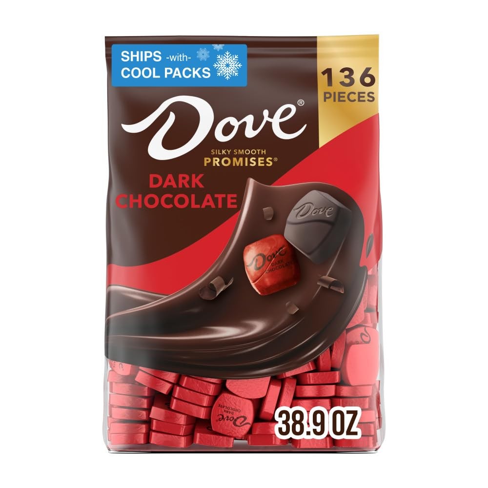 DOVE PROMISES Dark Chocolate Candy, 136 Count (Pack of 1),