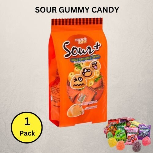 Lot 100 Sweet Sour Gummy Candy Refreshing Orange 100g
