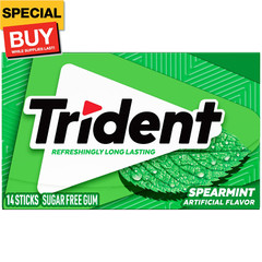 Spearmint Sugar Free Gum, 12 Packs of 14 Pieces (168 Total Pieces)