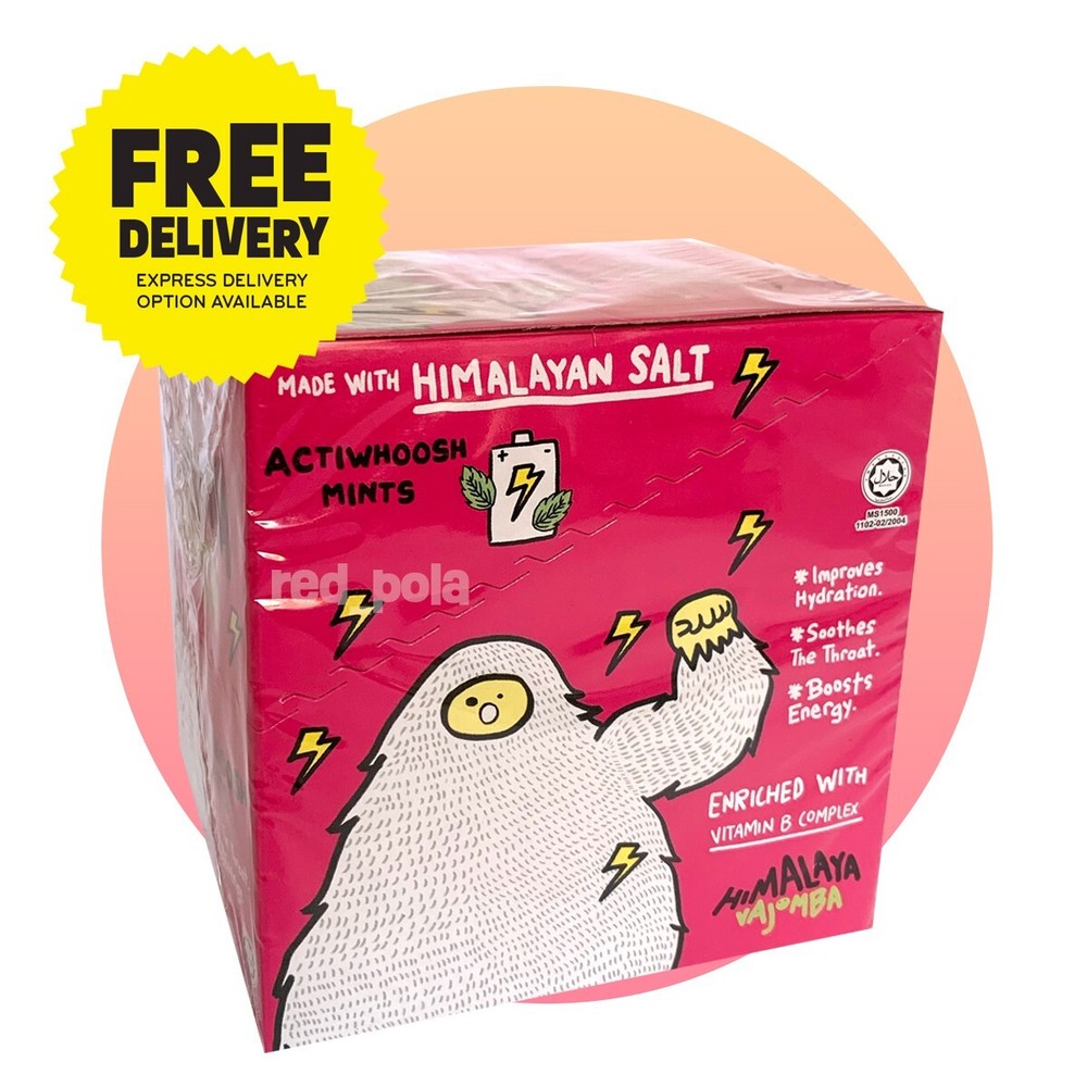 1X BOX (12 Packs) Himalaya Candy Vajomba Actiwhoosh MINT Flavour Throat Soothing