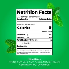 | Aspartame Free Chewing Gum | 100% Xylitol | Natural Spearmint Flavored Gum,…