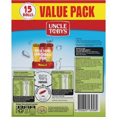 Uncle Tobys Roll Ups Assorted Flavours Kids Fruit Chewy Snacks 15 Pack
