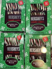 4 Boxes Of 12 Hershey’s Candy Canes CHOCOLATE MINT Taste of Christmas 12/26