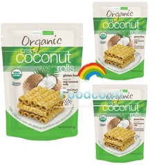3 Packs Tropical Fields Organic Crispy Coconut Rolls 11 OZ Each Pack