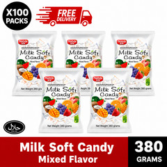Milk Soft Fruit Candy Assorted Flavors – 500 Pieces – Thai Chewy Sweets Mix 380g