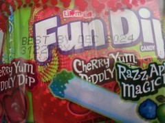 LOT OF 3 Lik-m-aid 2.07 oz. FUN DIP Candy (6-Pouches) Cherry Yum + Razz Apple