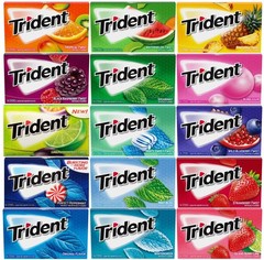 Trident Sugar-Free Chewing Gum Assortment 15 Flavors 14 Stick Packs