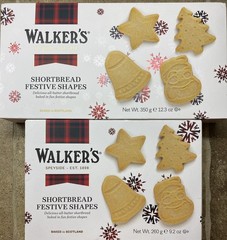 2 PACK Walkers Festive Shapes Shortbread MADE IN THE UK