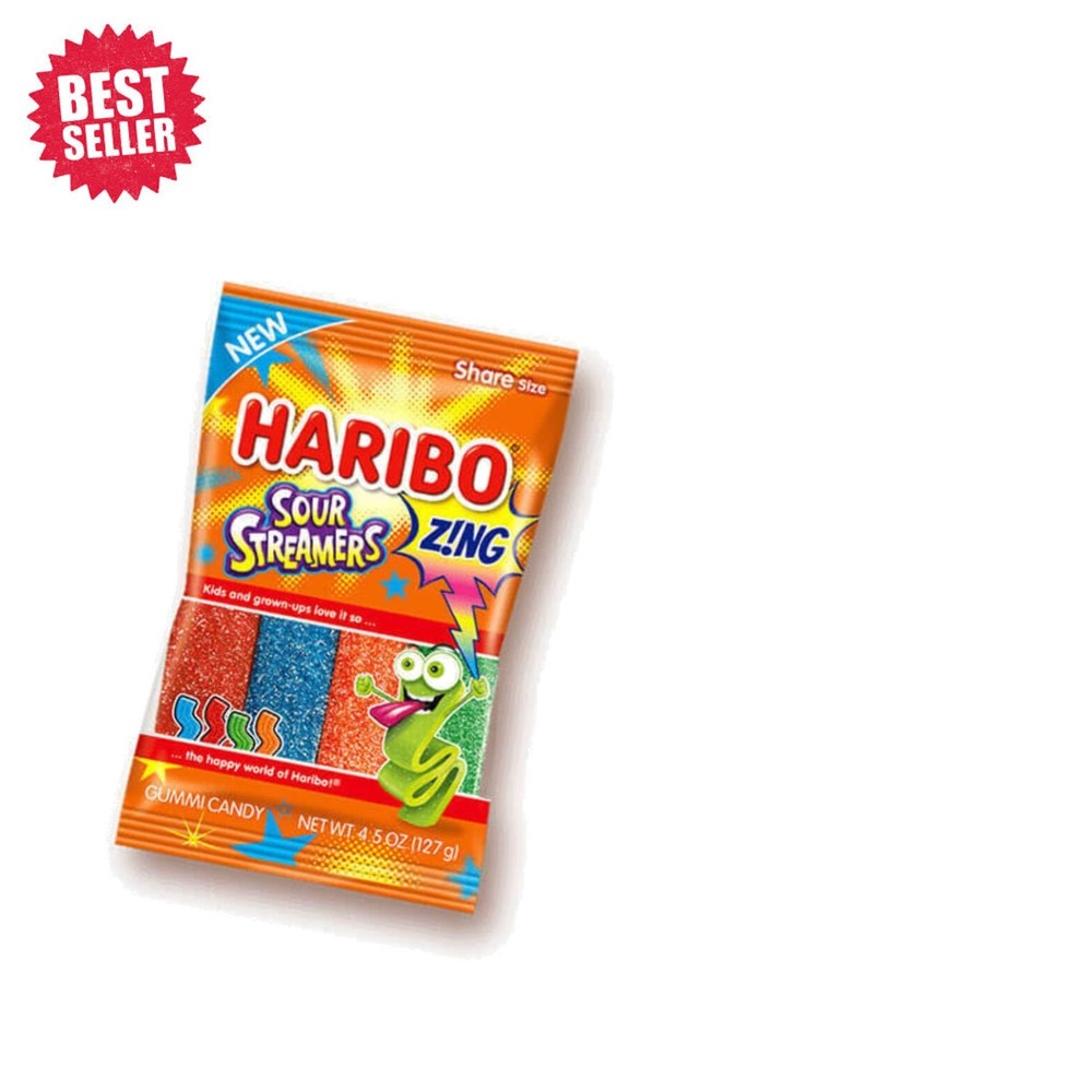 Delicious Z!NG Sour Streamers – Chewy Gummy Ribbons in 4 Flavor Variety