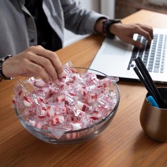 Soft Peppermint Candy Puff Mints Bulk, Individually Wrapped with Red Bird Logo,