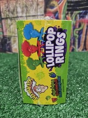 Warheads Lollipop Rings Green Apple, Watermelon, Blue Raspberry Box of 22 New