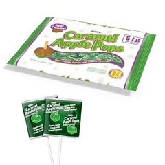 Caramel Apple Lollipops – Gluten Free Green Apple Candy Pops – 5lb Bulk 125pcs