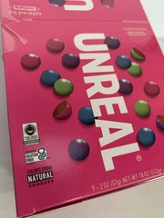 UNREAL GEMS New Full Case (9 packs) Unreal Milk Chocolate Gems 2 Oz per pack