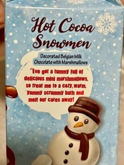Hot Cocoa Snowman 2 pack Decorated Belgian Milk Chocolate w/ Marshmallow Flakes