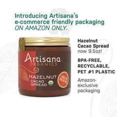 Artisana Organics Hazelnut Cacao Spread, 9.5 oz | USDA Organic, No Palm Oil, …