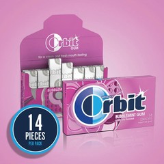 Full Box 12x Packs Orbit Bubblemint Flavor Sugarfree Gum – 14 Pieces Per Pack