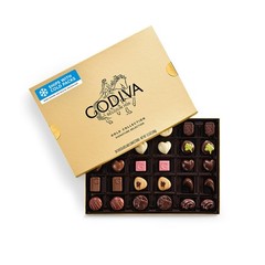 Godiva Assorted Belgian Chocolate Gift Box, Dark & Milk, 30 Pc