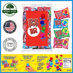 Bulk Lollipop Candy Pack with 50 Individually Wrapped Assorted Flavors
