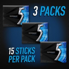Refreshing Peppermint Cobalt Chewing Gum Bulk – 15 Sticks x 3 Packs of Flavor