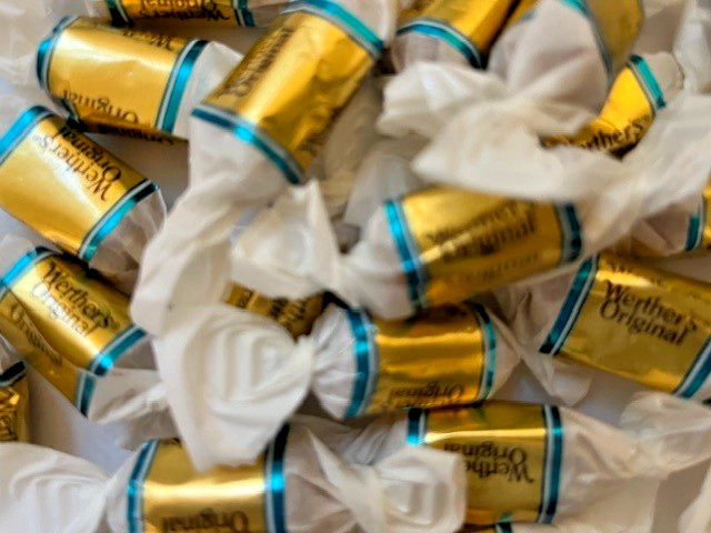 WERTHER’s Original SALTED CARAMEL Creme’ Soft Caramels- BULK CANDY- 1/2 Pound