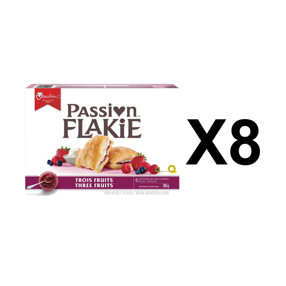 Vachon Passion Flakie Three Fruits Pastries 305g Canadian Sweet Snack (8 Packs)