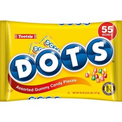 DOTS Individually Wrapped Candy – Original Gummy 55 Count, Lime,Orange