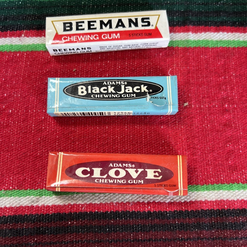 Gerrit’s CLOVE BEEMANS BLACK JACK Nostalgic Chewing Gum 3 Packs Vintage