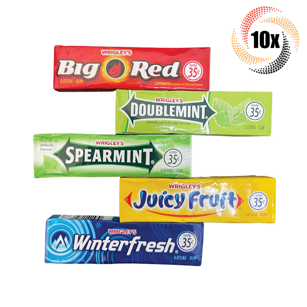 10x Packs Wrigley’s Variety Flavor Chewing Gum ( 5 Sticks Per Pack ) Mix & Match