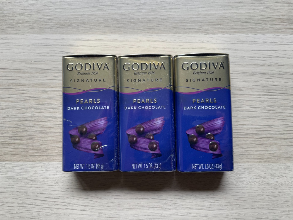 Godiva Dark Chocolate Pearls 3PK – 1.5 ounces each Exp 10/2026 SEALED