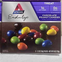 Atkins Endulge Treat Chocolate Peanut Candies & Almond Low Carb Diet BB:11/26+