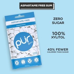Pur Peppermint Sugar Free Chewing Gum 55 Count Pack Of 3 Vegan Xylitol Mint