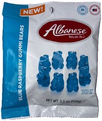 Albanese Blue Raspberry Gummi Bears 3.5 Oz Gluten/Fat Free—NEW—SHIPS IN 24 HOURS