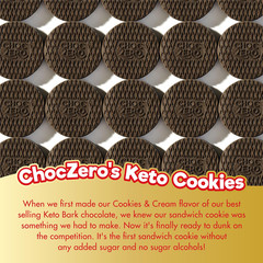 Choczero Dunkies Chocolate Sandwich Cookies, Sugar Free, Gluten Free, No Sugar A
