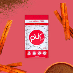 | Aspartame Free Chewing Gum | 100% Xylitol | Natural Cinnamon Flavored Gum, 55