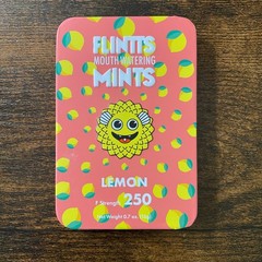 Flintts Mouth Watering Mints Lemon F Strength 250 Dry Mouth Relief Tin 0.7oz NEW