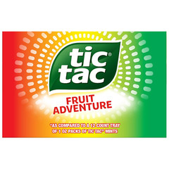 Tic Tac Fruit Adventure Mints 12 Count On-The-Go Refreshment Stocking 1.7 Oz