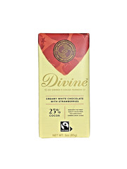 Divine White Chocolate with Strawberries, 25% cocoa – 3.0 oz (85g)(3-pack)