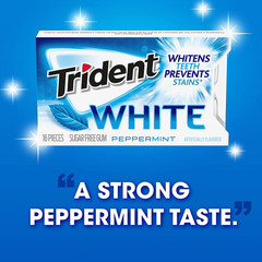 Trident White Peppermint Sugar-Free Chewing Gum, 9 Packs of 16 Pieces (144 Total