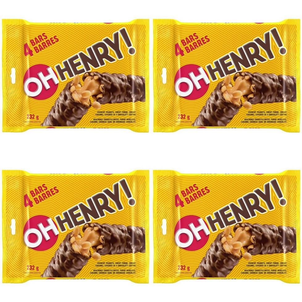 Oh Henry! Chocolate Bars Multipack, 4ct, 232g (4 Pack)