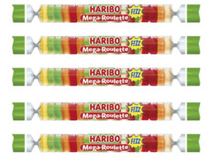 Haribo Roulette FIZZ! SOUR gummy bears rolls-5 pc. -Made in Germany FREE SHIP