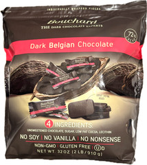Bouchard 72% Dark Belgian Chocolate Napolitains No Soy Non-GMO Gluten Free 32oz