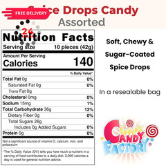 Assorted Spice Drops Traditional Gummy Candy, 1 Lb 1 Pound (Pack of 1)