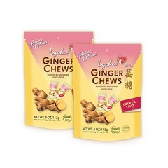 Prince of Peace Ginger Chews with Lychee, 4 oz. – Candied 4 oz (Pack 2)